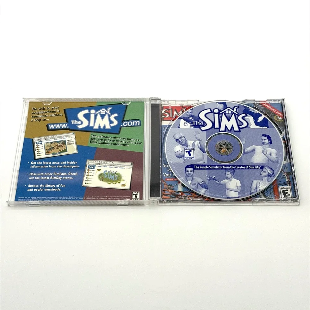 The Sims PC Big Box Game 2000 Maxis EA Complete CIB Manual Reference Card